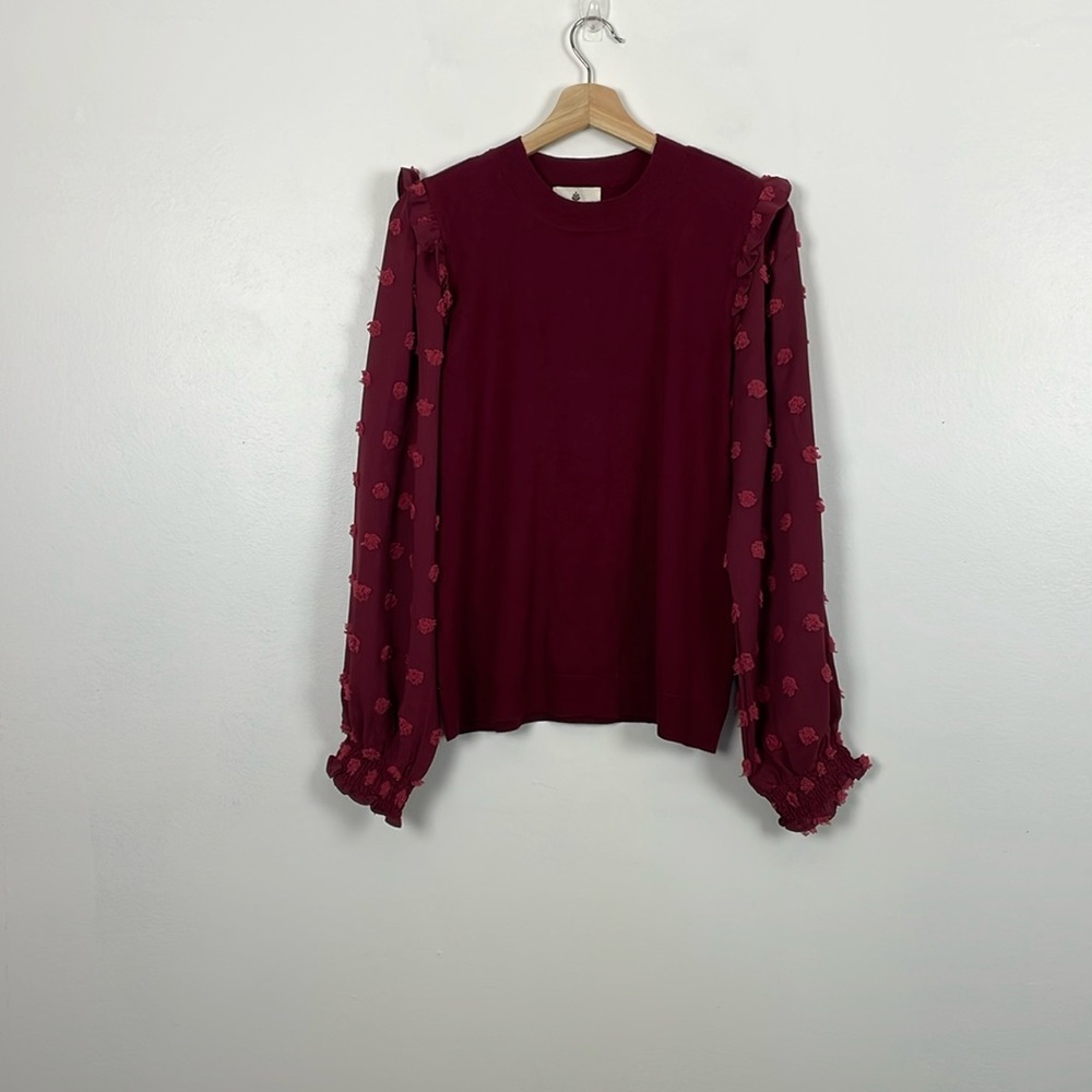 Betsey's Boutique Sweater Womens Medium Long Sleeve Pullover Textured sleeve top
